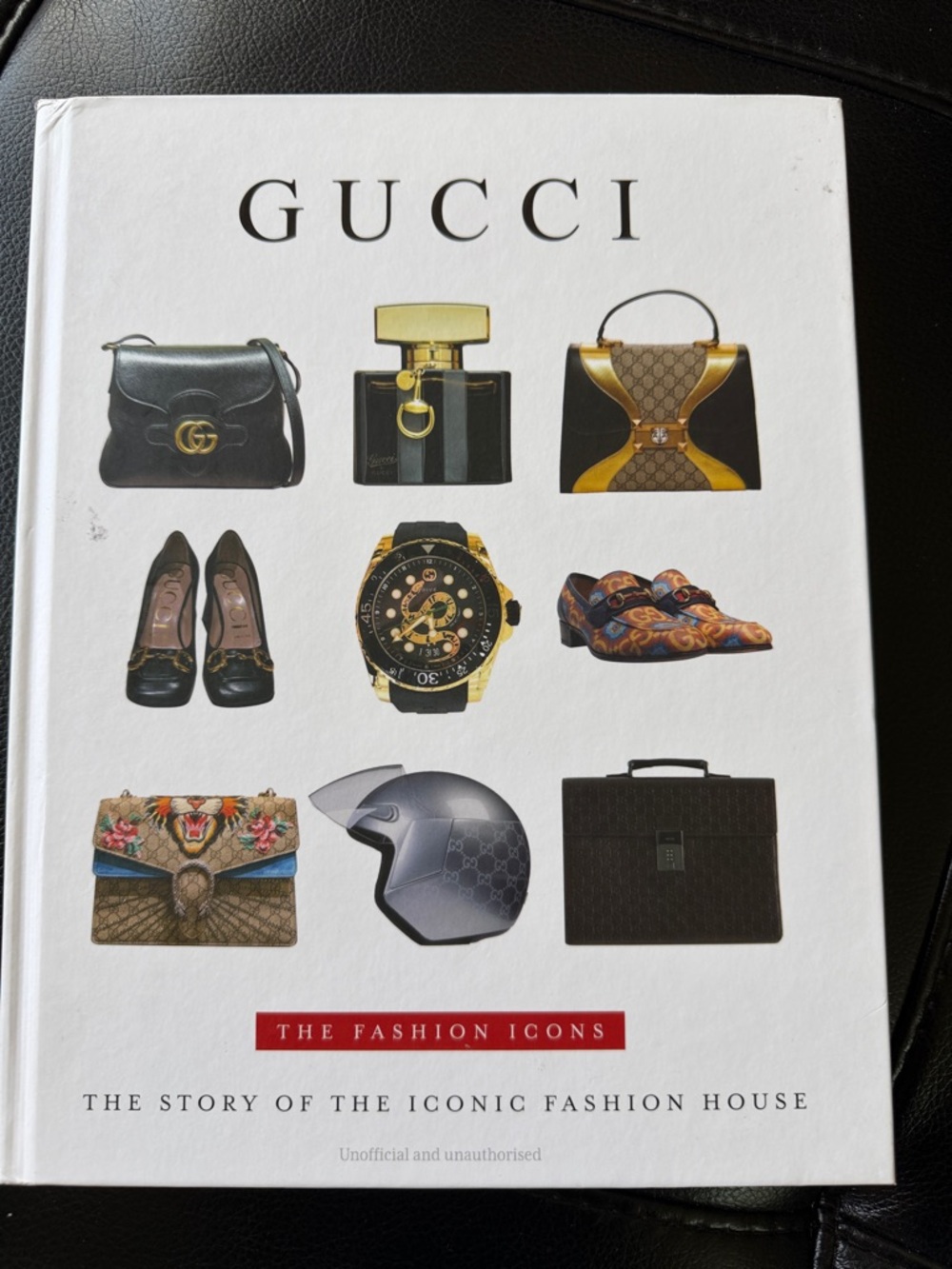 Gucci White Cover Fashion Icons Book with Product Collage